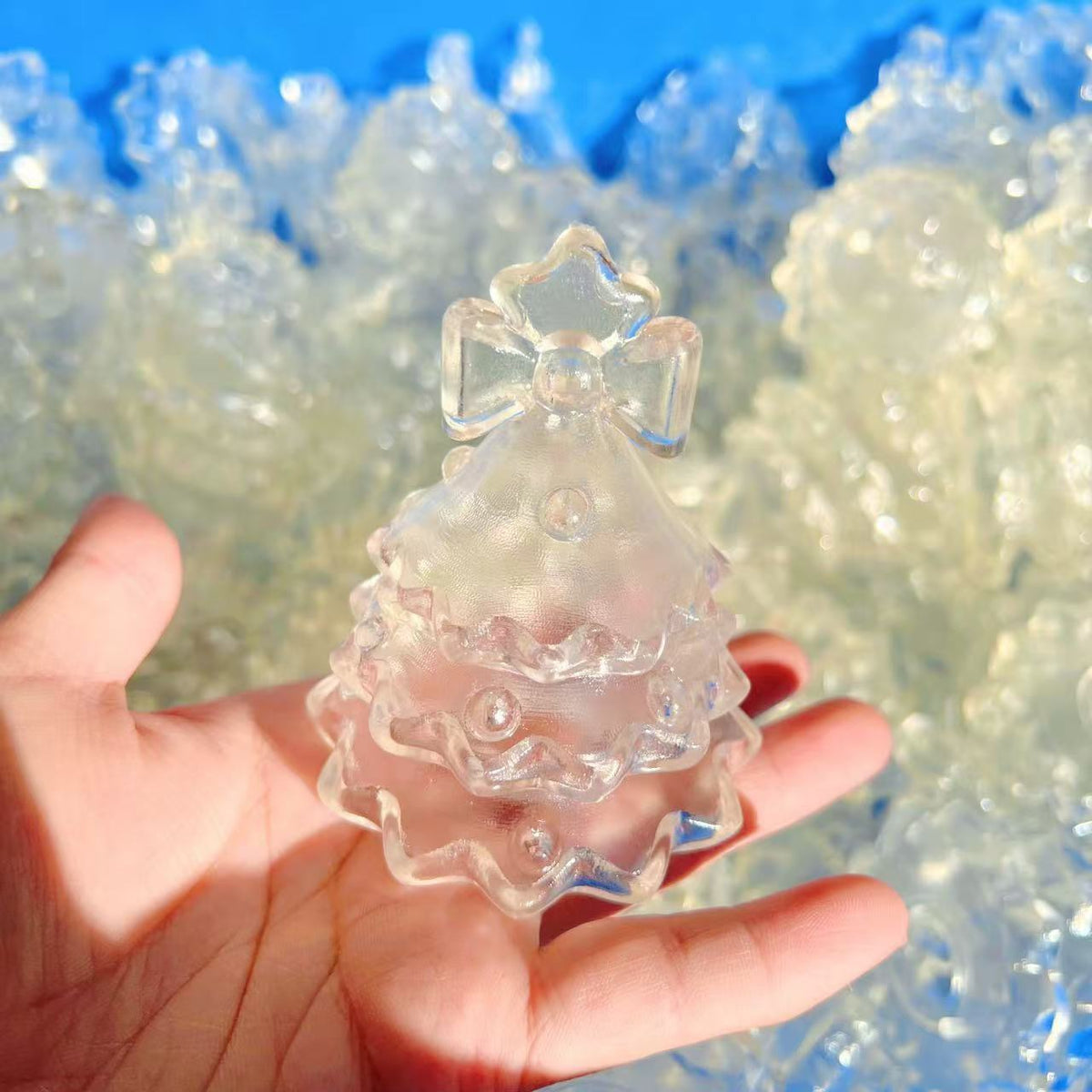 Bow-Decorated Christmas Tree empty squishy skin, unfilled DIY supply
