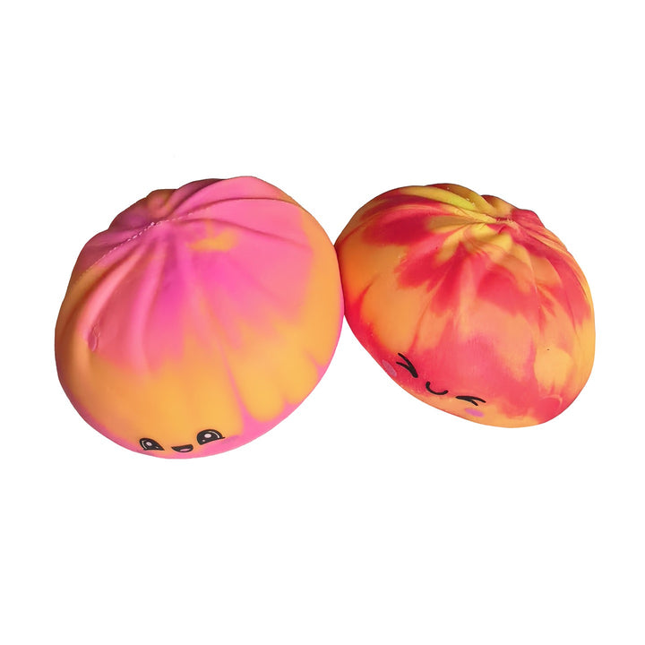 Marbled Smiley Bao Bun empty squishy skin, unfilled DIY supply