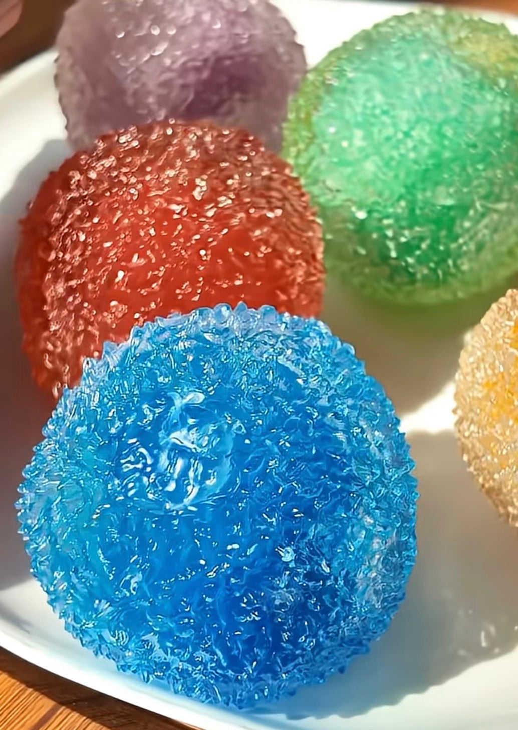Colorful translucent crystal pebble texture ball squishy fidget toys