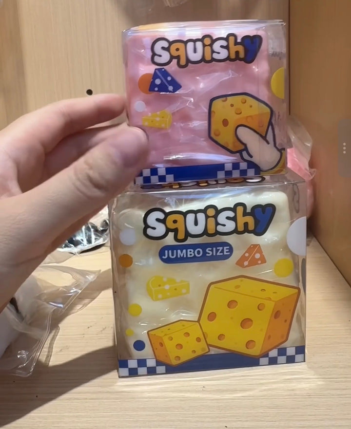 No-rebound Vaseline cheese cube squishy in two size packages